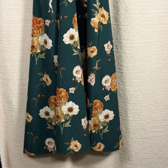 Altar'd State Mahino Green Floral Ruffle Maxi Dress Size Small - Picture 3 of 8